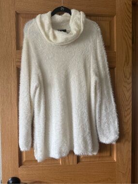 Cozy Cream Cowl Neck Mohair Sweater